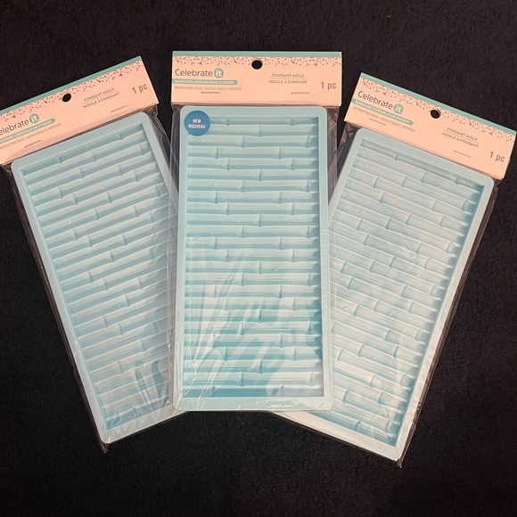 Celebrate It Other - NIP Celebrate It Pale Blue Silicone Brick-Pattern Candy Molds - Set of 3